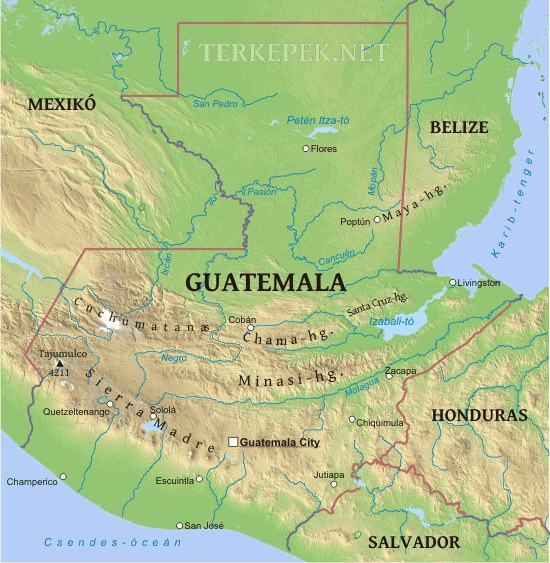 Guatemala térkép
